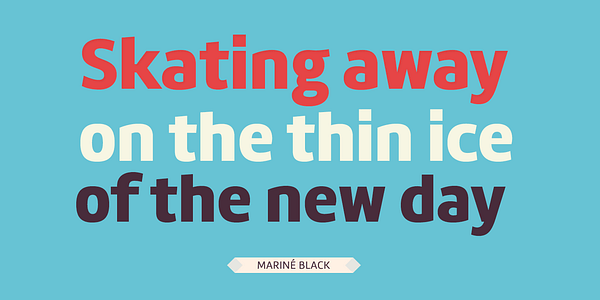 Card displaying Mariné typeface in various styles