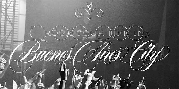 Card displaying Erotica typeface in various styles