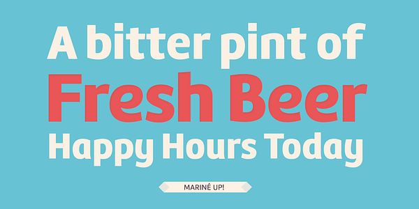 Card displaying Mariné typeface in various styles