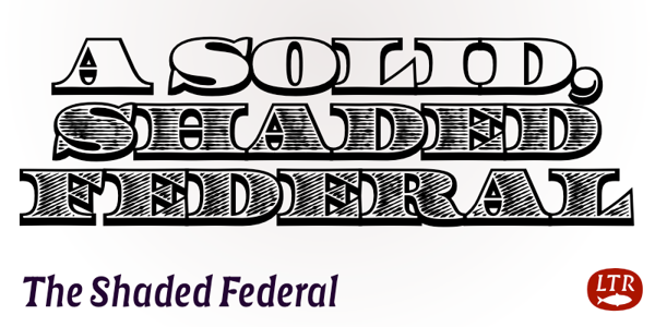 Card displaying LTR Federal Bureau typeface in various styles
