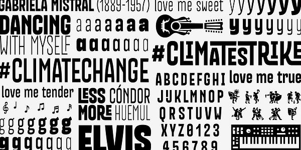 Card displaying Mazurquica Variable typeface in various styles