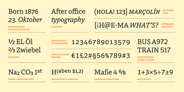 Card displaying MVB Dovetail typeface in various styles