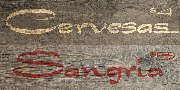 Card displaying HWT Showcard Script typeface in various styles