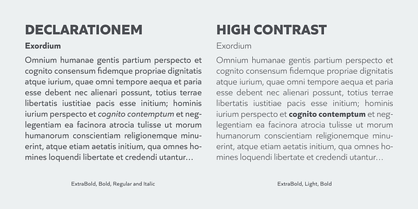 Card displaying Quiet Sans typeface in various styles