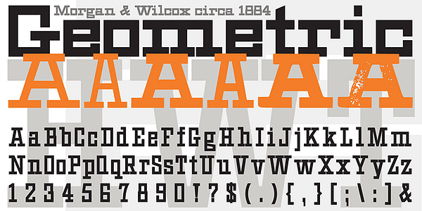 Card displaying HWT Geometric typeface in various styles