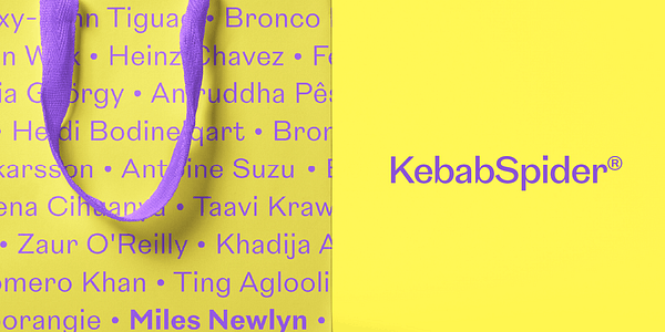 Card displaying New Reason typeface in various styles