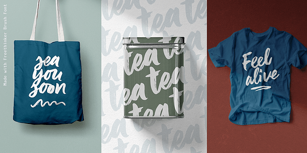 Card displaying Freethinker typeface in various styles