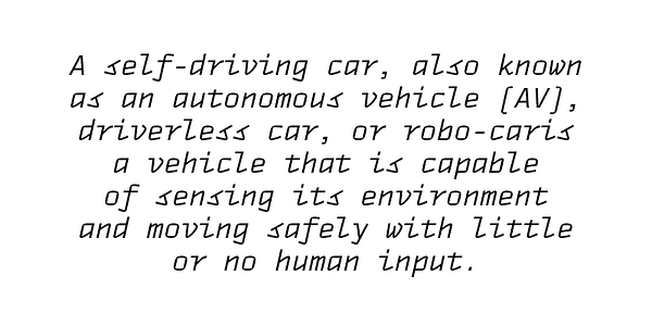 Card displaying TT Autonomous Mono typeface in various styles