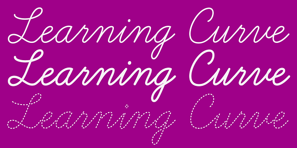 Card displaying Learning Curve typeface in various styles