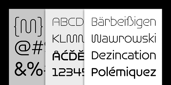 Card displaying Omnium typeface in various styles