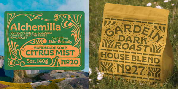 Card displaying Gardein typeface in various styles