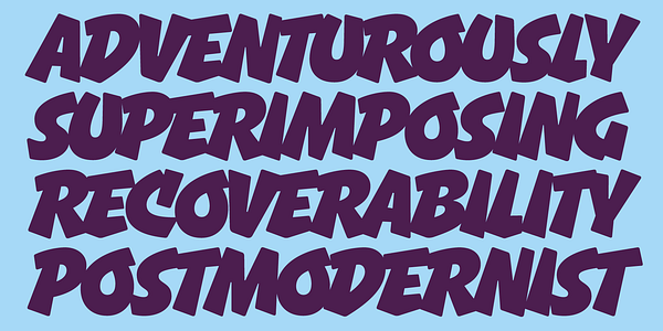 Card displaying Gnar typeface in various styles