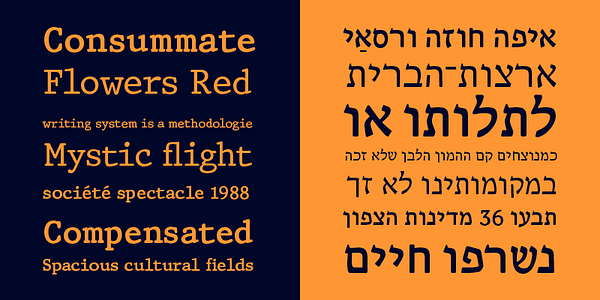 Card displaying Henri typeface in various styles