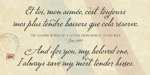 Card displaying P22 Marcel typeface in various styles