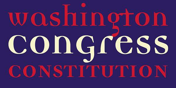 Card displaying Democratica typeface in various styles