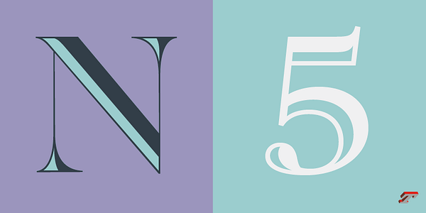 Card displaying Caslonian Open typeface in various styles