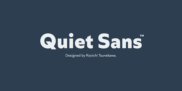 Card displaying Quiet Sans typeface in various styles