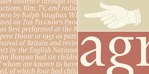 Card displaying Bunyan typeface in various styles