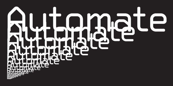 Card displaying Automate typeface in various styles
