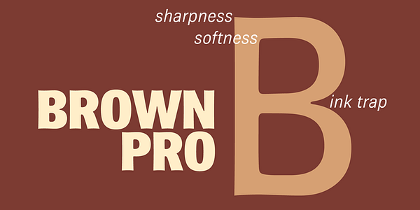 Card displaying Brown Pro typeface in various styles