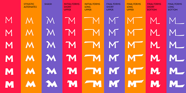 Card displaying Wak typeface in various styles