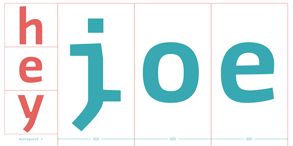 Card displaying Divenire Mono typeface in various styles