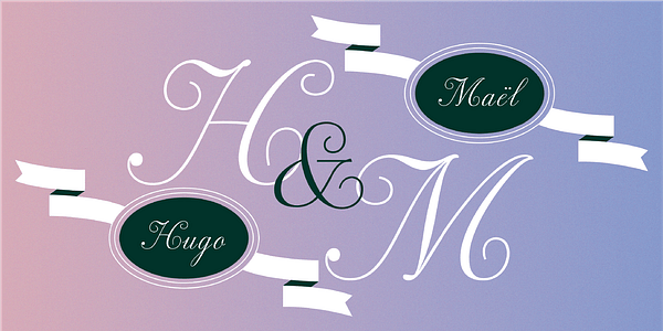 Card displaying Pritzious typeface in various styles