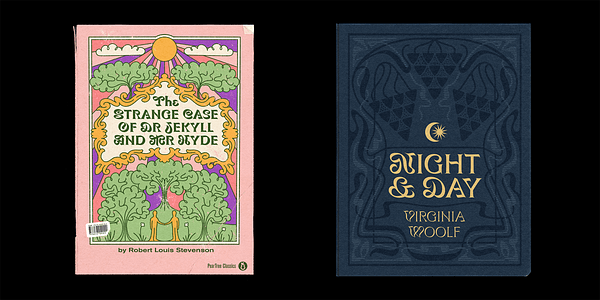 Card displaying Mancine typeface in various styles