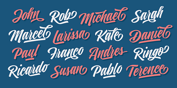 Card displaying Indie typeface in various styles