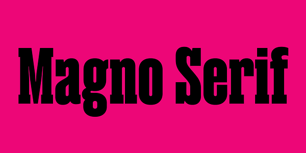 Card displaying Magno Serif Variable typeface in various styles