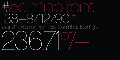 Card displaying Santino typeface in various styles
