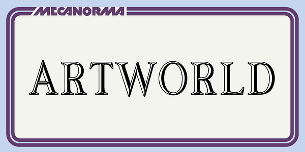 Card displaying Artworld MN typeface in various styles