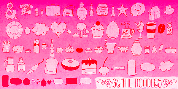 Card displaying Gentil typeface in various styles