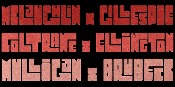 Card displaying Grante typeface in various styles