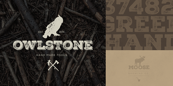 Card displaying Nexa Rust typeface in various styles