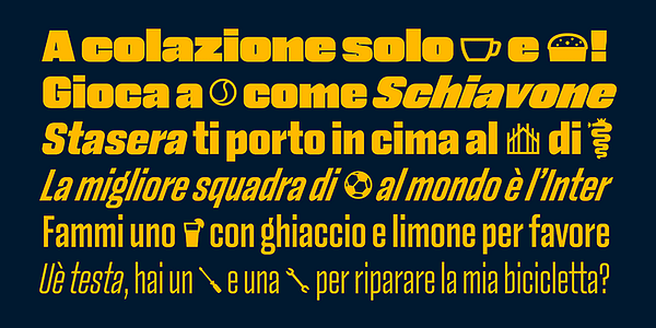Card displaying Monte Stella typeface in various styles