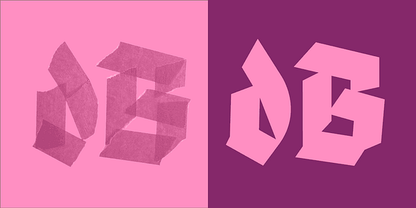 Card displaying Adhesive Nr. Eight typeface in various styles