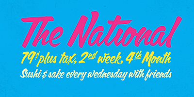 Card displaying Calgary Script typeface in various styles