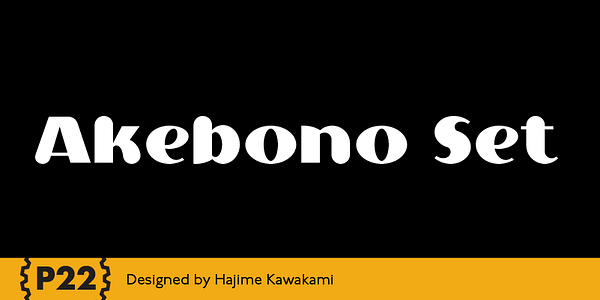 Card displaying P22 Akebono typeface in various styles