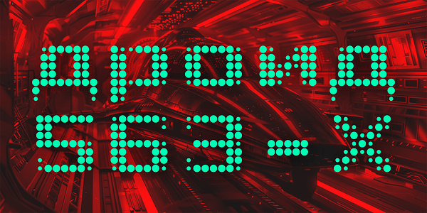 Card displaying Archive Matrix typeface in various styles