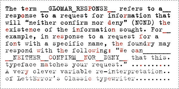 Card displaying LTR NCND Variable typeface in various styles