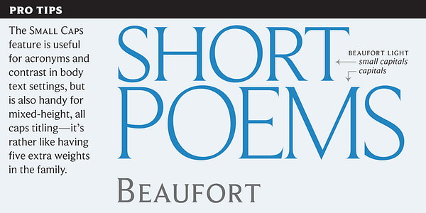 Card displaying Beaufort Pro typeface in various styles