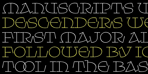 Card displaying Klooster typeface in various styles