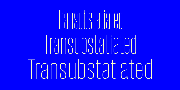 Card displaying Field Gothic Narrow typeface in various styles