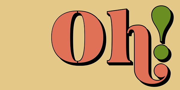 Card displaying Fabulosa typeface in various styles