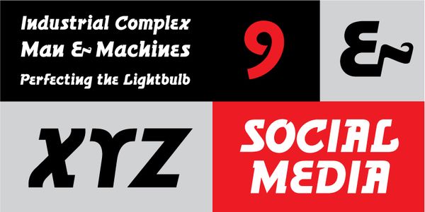 Card displaying Bronson Gothic JF typeface in various styles