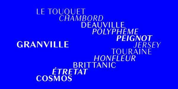 Card displaying Granville typeface in various styles