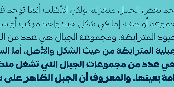 Card displaying InterFace Arabic typeface in various styles