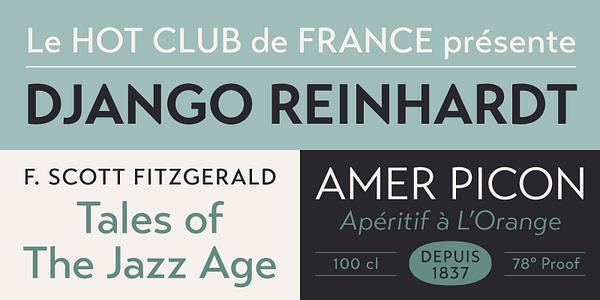 Card displaying Transat Text typeface in various styles