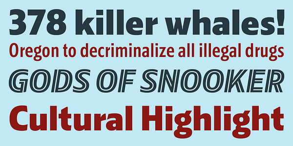 Tarjeta con el tipo de letra Kranto Text en varios estilos